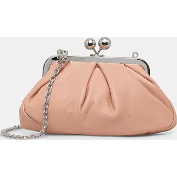 Kabelka Kožená kabelka Weekend Max Mara PRATI růžová barva, 2615511164600 30X, vel. ONE SIZE