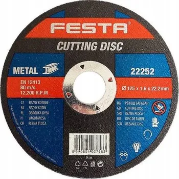Řezný kotouč Kotouč na řezání kovu Ø 125 x 1,6 x 22,2 mm, FESTA