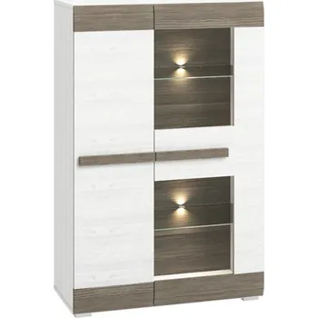 Komoda BERNIS 0501 komoda, borovice bílá/borovice bílá/šedá 92x140x42 (SxVxH)