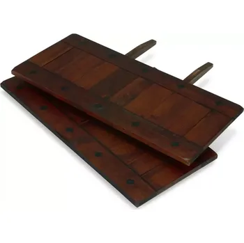 Jídelní židle Masivní připínací talíř Catana z borovice, lakovaný, hnědý – sada 2 ks