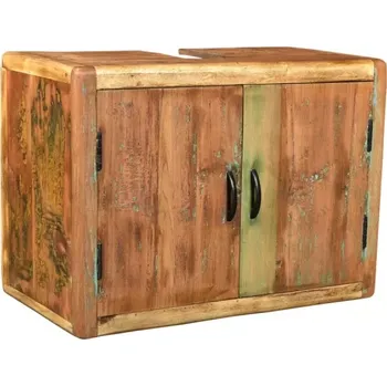 Koupelnový nábytek Masivní skříňka pod umyvadlo Calcutta z recyklovaného dřeva, lakovaná, vícebarevná – 70×35×50 cm