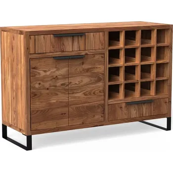 Komoda Masivní komoda Sydney z akácie, lakovaná, hnědá – 126×45×84 cm