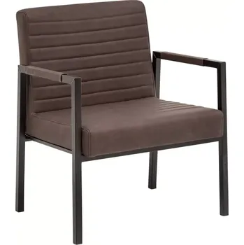 Křeslo Masivní křeslo Wellington z umělé kůže, hnědé – 78×61×89 cm