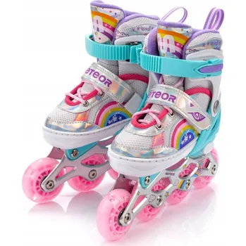 Nastavitelné barevné Kolečkové Brusle pro děti se svítícími LED kolečky Meteor M 34-37