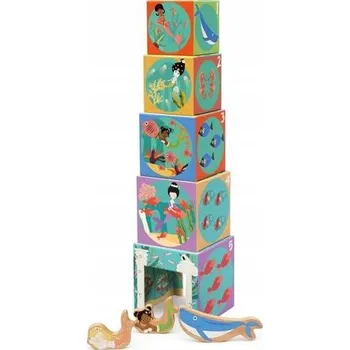 Dřevěná hračka Scratch Vzdělávací pyramida a figurky OCEAN