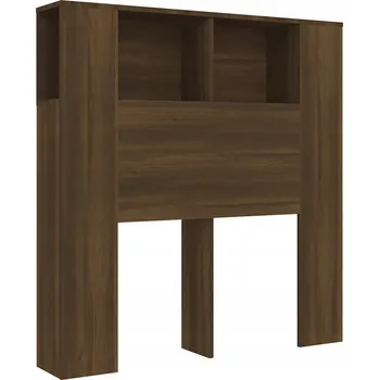 VidaXL Čelo postele s policemi, hnědý dub,