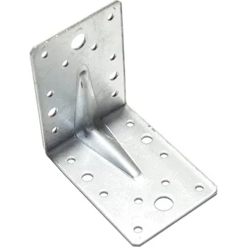 Tesařské kování Úhelník UR7 s prolisem prodloužený, 140x140x90x3mm, Zn