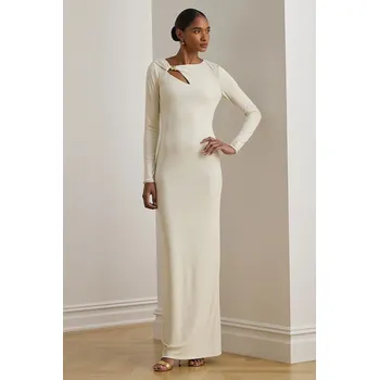 Dámské šaty Šaty Lauren Ralph Lauren béžová barva, maxi, přiléhavé, 253P03589 01X, vel. 36