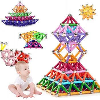 ostatní stavebnice STAVEBNICE STAVEBNICE, VELKÉ MAGNETICKÉ DÍLKY 206ks PRO DĚTI