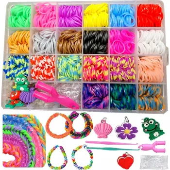 kreativní sada Velká sada na výrobu náramků z gumiček LOOM BANDS + příslušenství