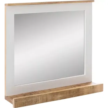 Zrcadlo Masivní koupelnové zrcadlo Pune z mangového dřeva, lakované, vícebarevné – 70×15×76 cm