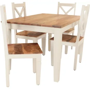 Jídelní set Jídelní set pro 4 osoby masiv z mangového dřeva