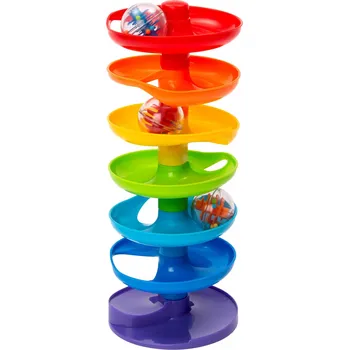 Hračka pro nejmenší FONTÁNA Duhová Skluzavka VĚŽ s 3 míčky