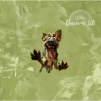 Úplet, Pes s vyplazeným jazykem, zelenkavá, panel (E) (Top kvalitní úplet Bella)