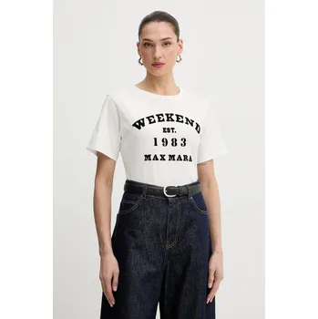 Bavlněné tričko Weekend Max Mara TENUE 2615971051600 bílá 00C, vel. XXL