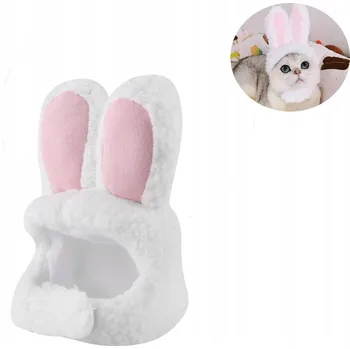 Čepice VTIPNÁ ČEPICE PRO KOČKY - SLADKÝ KRÁLÍČÍ KLOBOUK