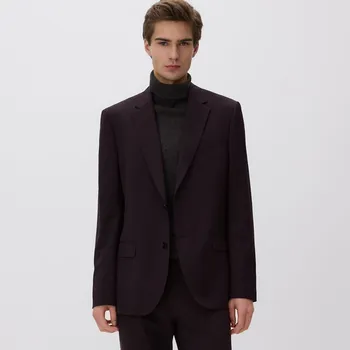 Reserved - Slim fit sako s příměsí viskózy - mahagonová - 8536H-93X - 8536H-93X-56