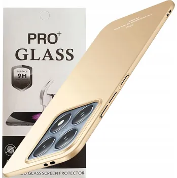 Pouzdro na mobilní telefon Pouzdro MSVII pro Xiaomi 14T 5G / Case Kryt Zadní Kryt + Sklo 9H Zlatá Barva