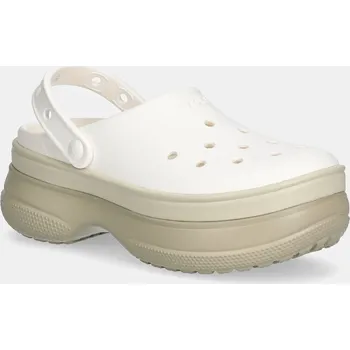 Dámské pantofle Pantofle Crocs Classic Stacked Clog dámské, béžová barva, na platformě, 211355 211355.0WV 01X, EUR 39/40
