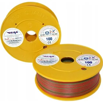 elektrický kabel Kabel LGY/H05V-K 0,75 mm2 100m Červeno-Zelený