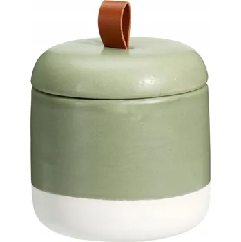 Dóza na potraviny KERAMICKÁ DÓZA NA VATOVÉ TAMPÓNY ZELENÁ Ø 10 CM 10 X 10 X 10 CM