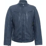 MAX Pánská kožená bunda 8066 - modrá