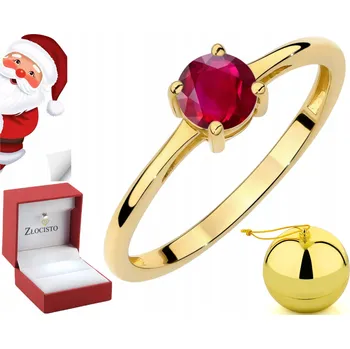 Prsten ZLATÝ PRSTÝNEK S RUBÍNEM ELEGANTNÍ