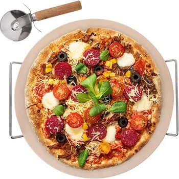 Pizza kámen Plech na pizzu Orion 33 x 33 cm, průměr 33 cm