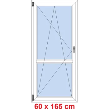 Okno Soft Balkonové dveře s příčkou 60x165 cm, otevíravé a sklopné