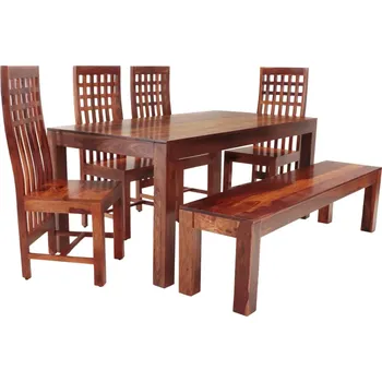 Jídelní stůl Jídelní stůl s lavicí a židlemi pro 6 osob z masivu palisandr