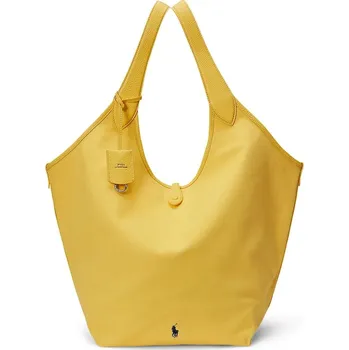 Kožená kabelka Polo Ralph Lauren žlutá barva, 428P07166 17X, vel. ONE SIZE