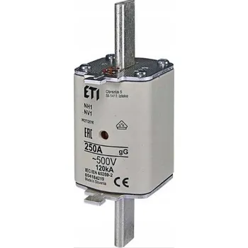 Pojistková vložka NH1 gG 250A/500V 004184219 ETI
