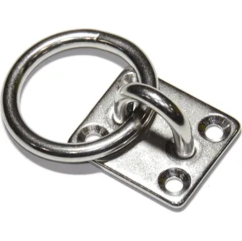 Tesařské kování Deska s okem a kroužkem, nerez A4, 6x35x40mm