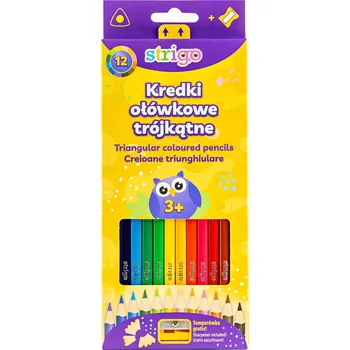 Pastelka PASTELKY TROJÚHELNÍKOVÉ STRIGO 12 BAREV