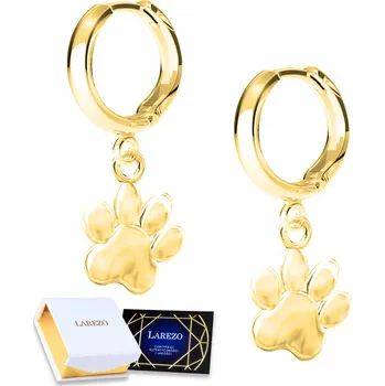 Náušnice Zlaté Náušnice Tlapky Psa Kočky Pozlacené 925