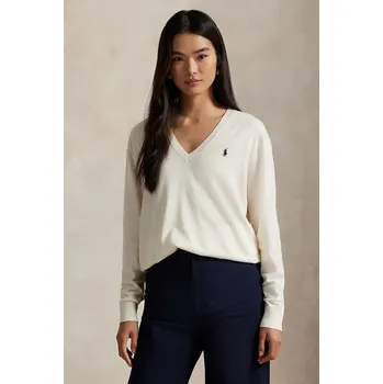 Dámský svetr Bavlněný svetr Polo Ralph Lauren dámský, béžová barva, 211972105 01X, vel. L