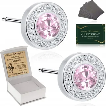 Náušnice STŘÍBRNÉ NÁUŠNICE KULATÉ PRO DÍVKU 925 KE SVATÉMU PŘIJÍMÁNÍ NA KŘTINY + GRAVÍROVÁNÍ