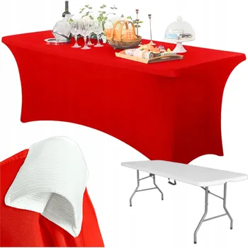Červený potah na stůl pro bankety a catering