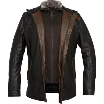 Pánská bunda MAX Pánská kožená bunda 8062 hnědá