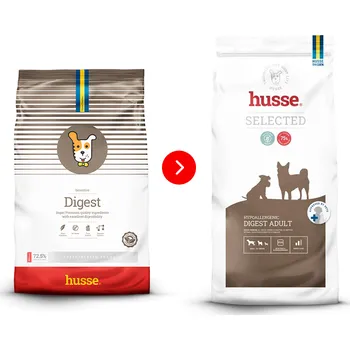 Krmivo pro psa Husse Hypoallergenic Digest Adult (dříve Sensitive Digest) | Kompletní hypoalergenní krmivo s jehněčím masem pro psy s citlivým zažíváním a s bílou srstí Balení: 12 kg