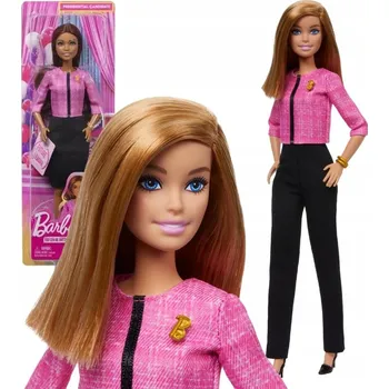 Panenka Mattel Panenka Barbie Lídryně budoucnosti, hnědovláska v kalhotovém kostýmku HXN96