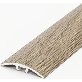 přechodová lišta Přechodová lišta samolepící plochá 38 mm / 2.7m, hliník, DUB šedý (Rovný lepící 38mm / 2,7m dřev. DUB šedý)