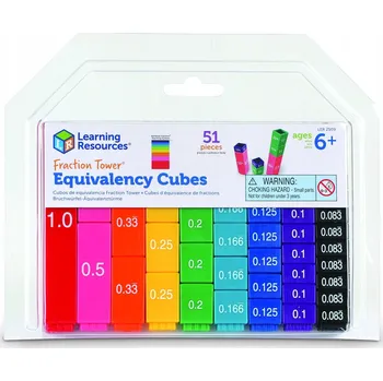 Dřevěná hračka KOSTKY PRO VÝUKU ZLOMKŮ – Ekvivalentní kostky LER2509