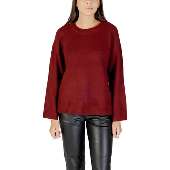 Dámské oblečení Dámský bordó svetr s kulatým výstřihem Only tmavě červená 3490279