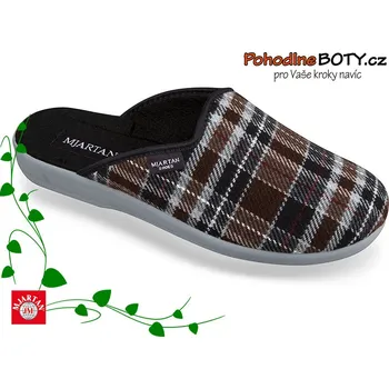 Pánská zdravotní obuv Pánské domácí nazouváky Mjartan 608- K83 káro