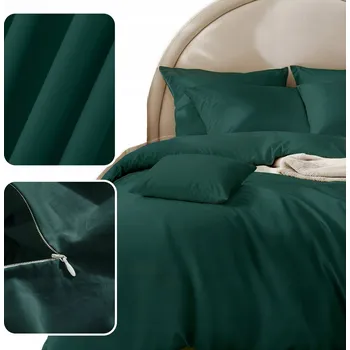 Povlečení POVLEČENÍ BAVLNA SATÉN 200x220 CM + 2 POVLEČENÍ NA POLŠTÁŘ 70x80 CM SOUPRAVA ZELENÁ