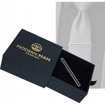 Spona na kravatu Spona na kravatu Elegantní + Krabička Černá pánská spona Dárek pro něj