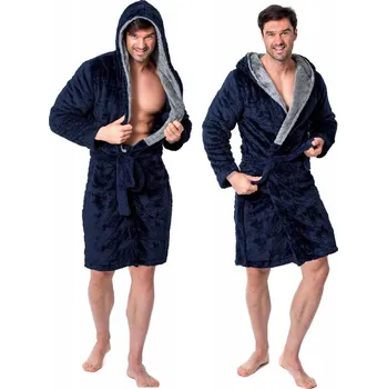 Pánský župan Pánský župan z mikrovlákna Jordan L tmavě modrý/šedý