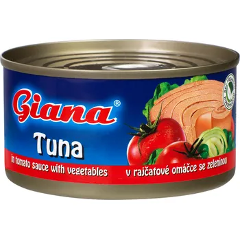 paštika a pomazánka CZ distribuce Giana Tuňák v rajčatové omáčce se zeleninou 6 x 170 g