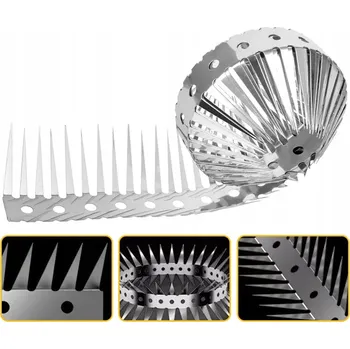 Odpuzovač zvířat Odpuzovač kun, hroty proti kunám, ochrana okapů a Trubky, nerezové hroty 300 cm